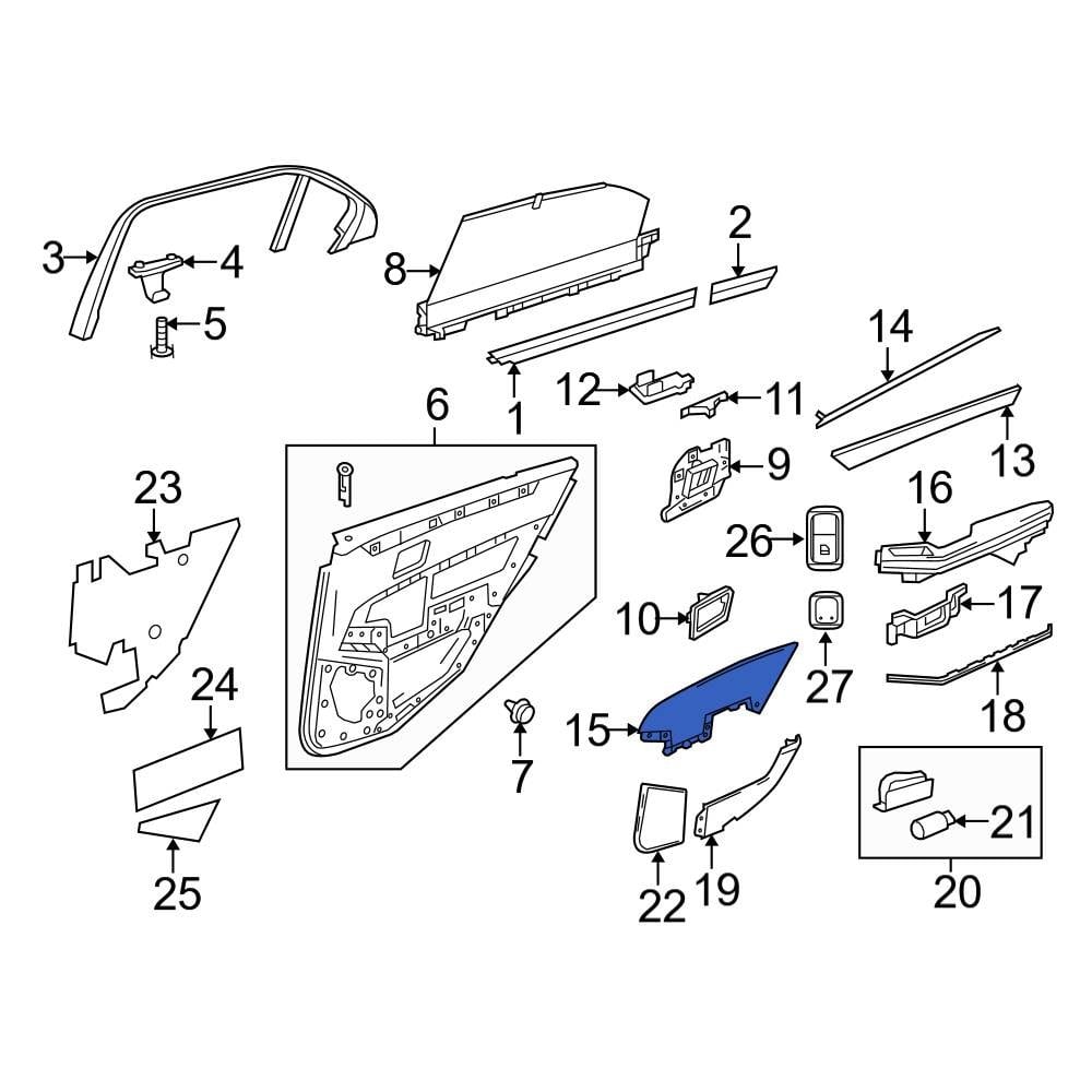 MercedesBenz OE 2127201222 Front Right Lower Rearward Door Trim Molding