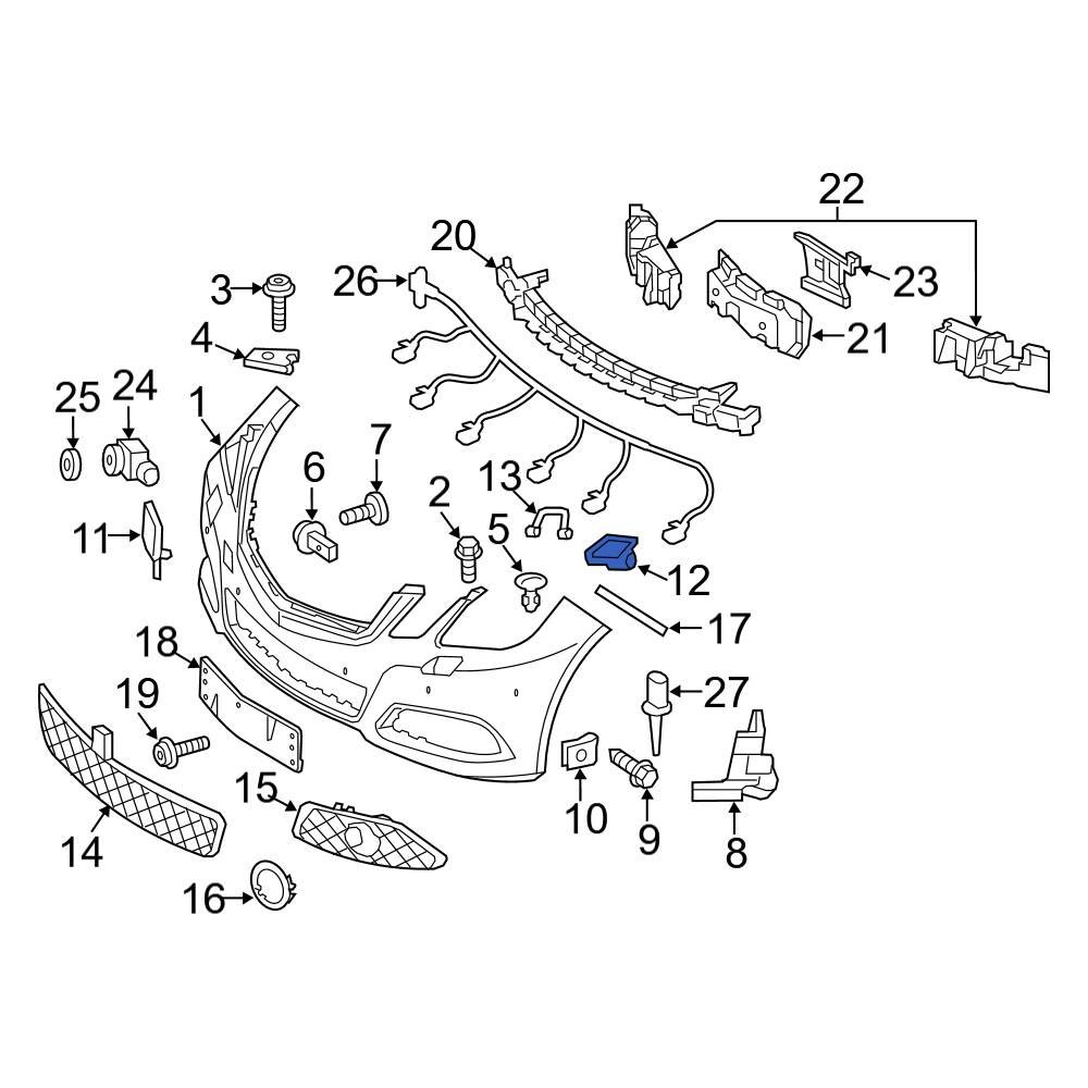 MercedesBenz OE 21286001089999 Front Left Headlight Washer Cover