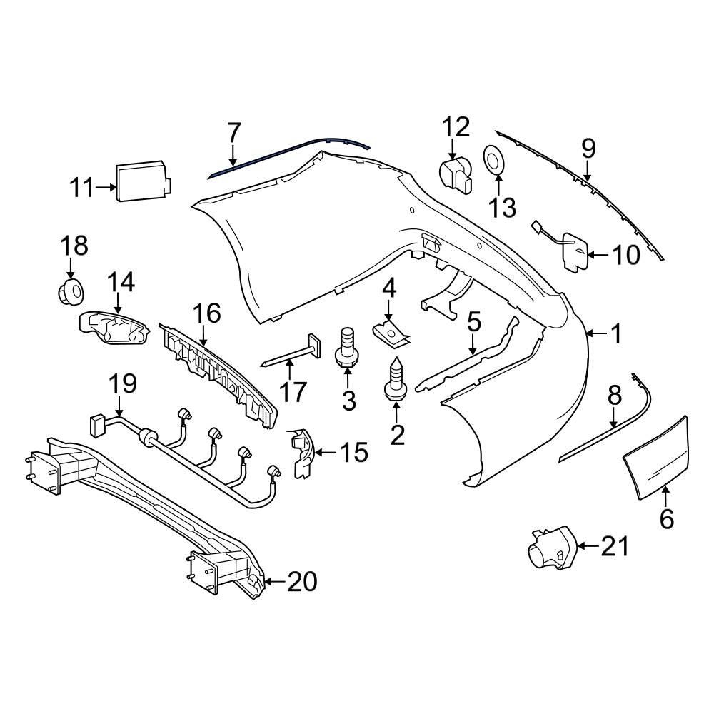 Mercedes-benz Oe 2078852221 - Rear Right Outer Bumper Trim