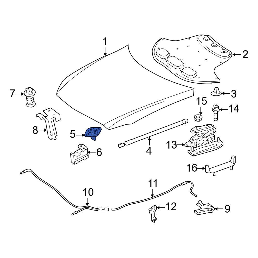 Mercedes-benz Oe 2128800060 - Front Hood Latch Striker Plate