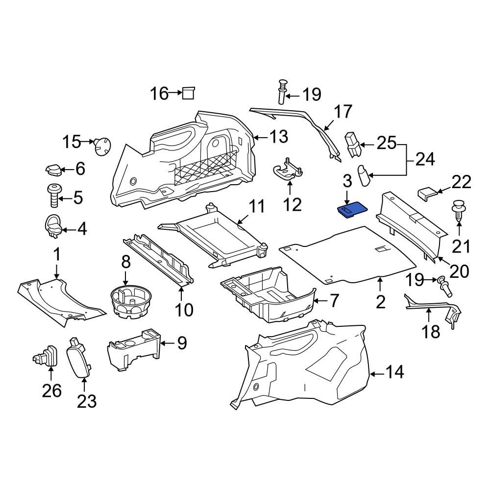 MercedesBenz OE 21268400359051 Rear Spare Tire Compartment Cover Latch