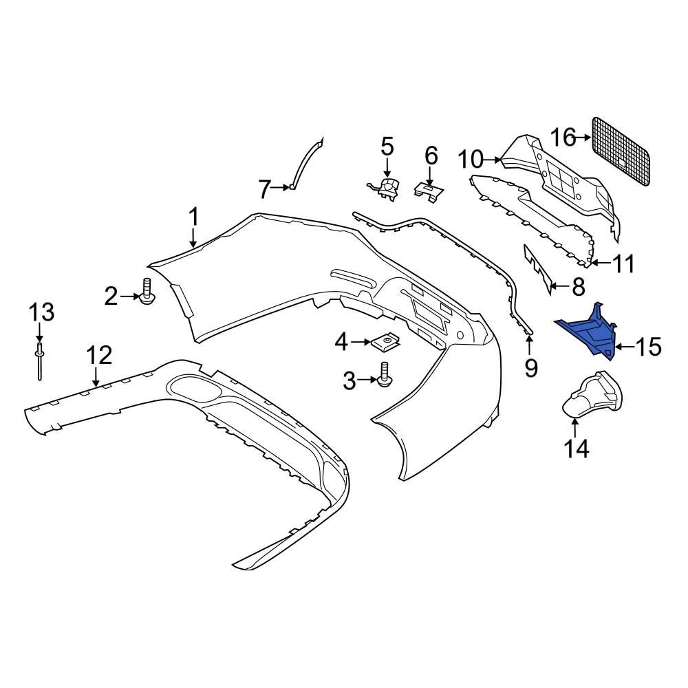 MercedesBenz OE 2134903401 Rear Right Bumper Cover Heat Shield