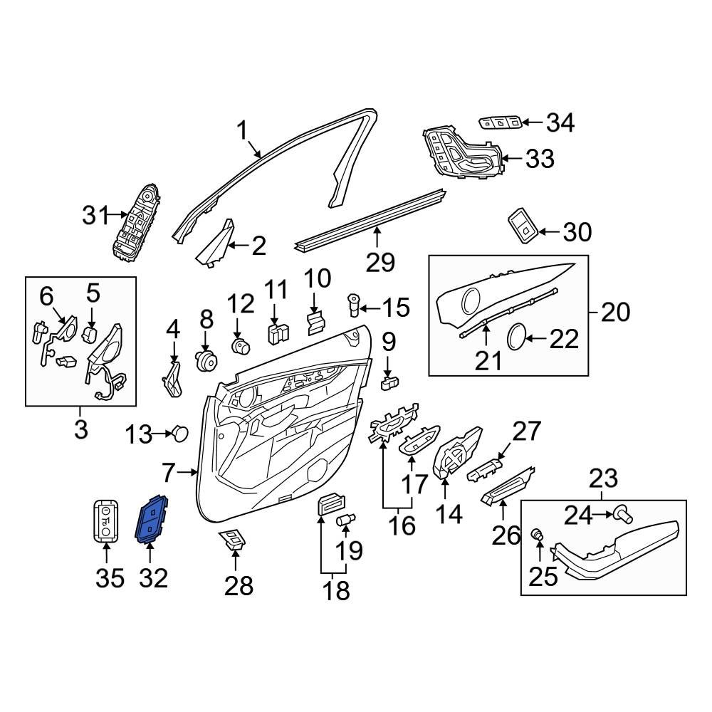 MercedesBenz OE 21390596038S22 Front Left Door Lock Switch