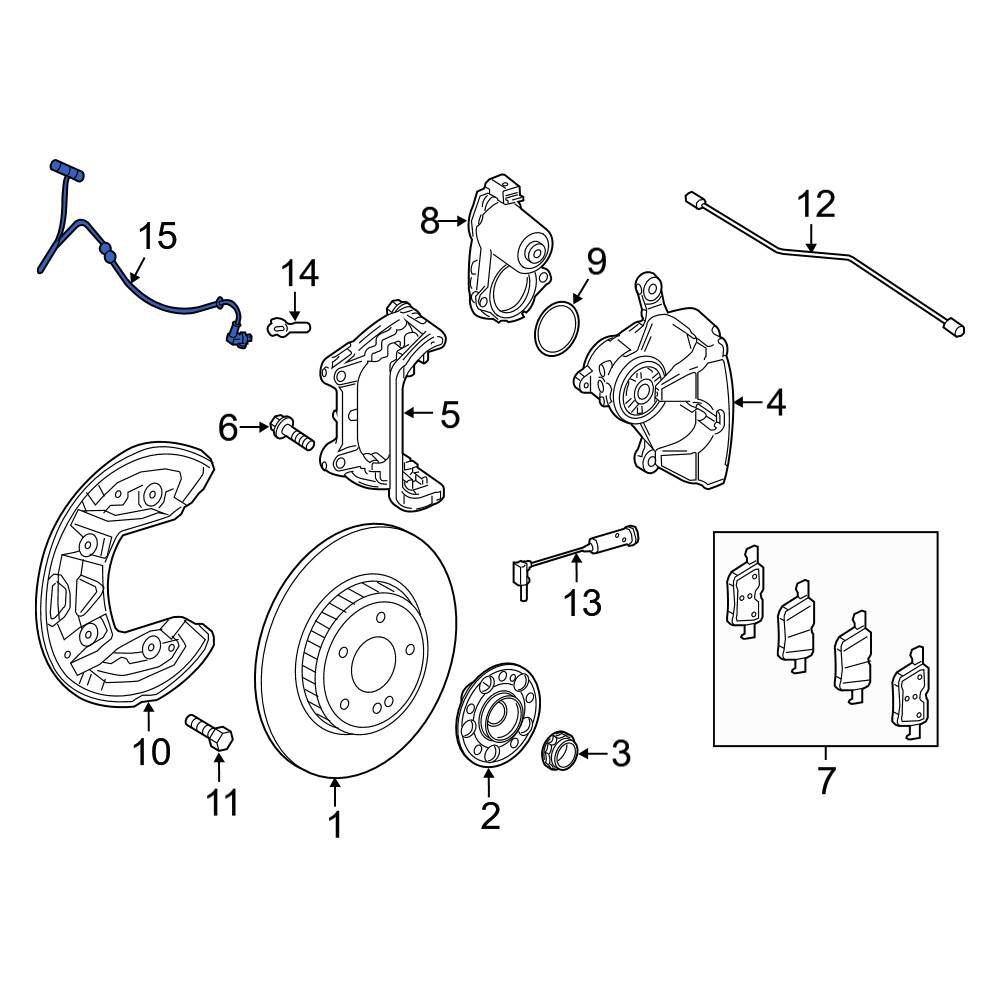 MercedesBenz OE 2135403705 Front Left ABS Wheel Speed Sensor Wiring