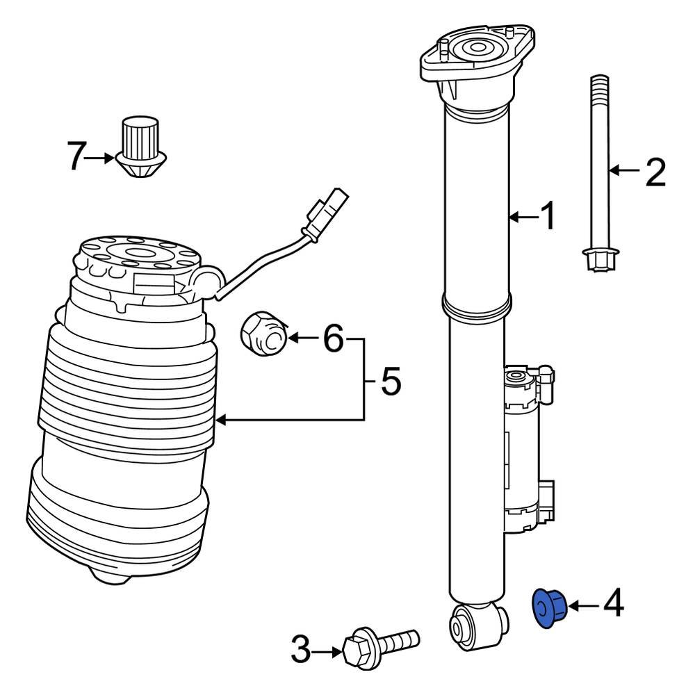 MercedesBenz OE 000000008301 Front Air Suspension Spring Nut