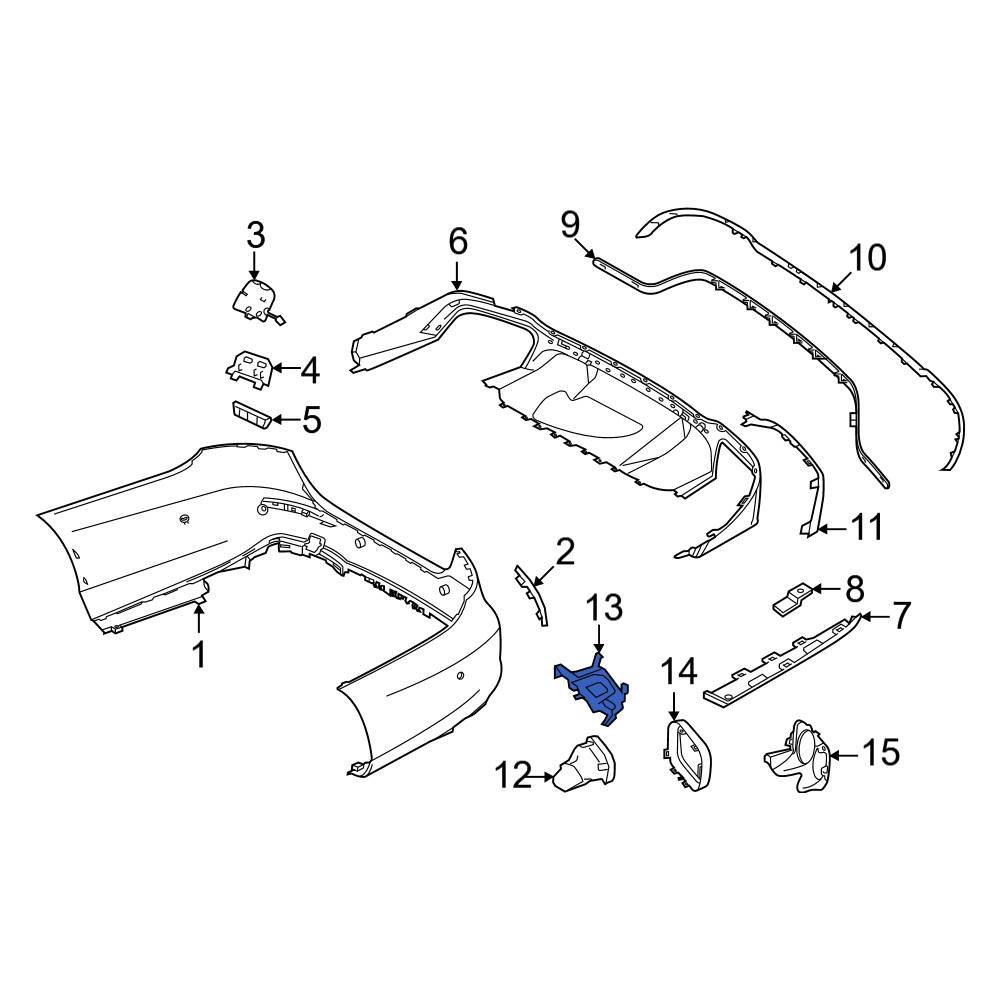 Mercedes-Benz OE 2138853901 - Rear Left Bumper Cover Heat Shield Bracket