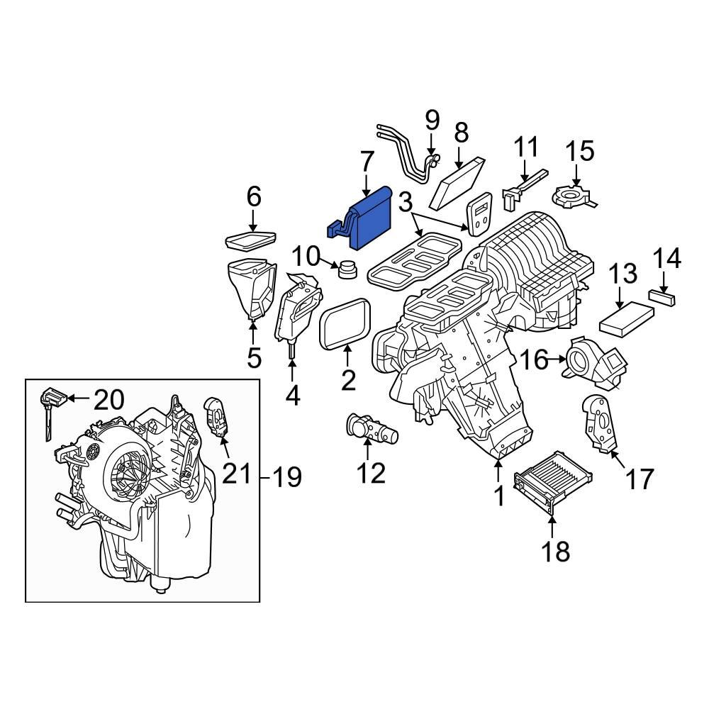 MercedesBenz OE 1648300258 Rear A/C Evaporator Core