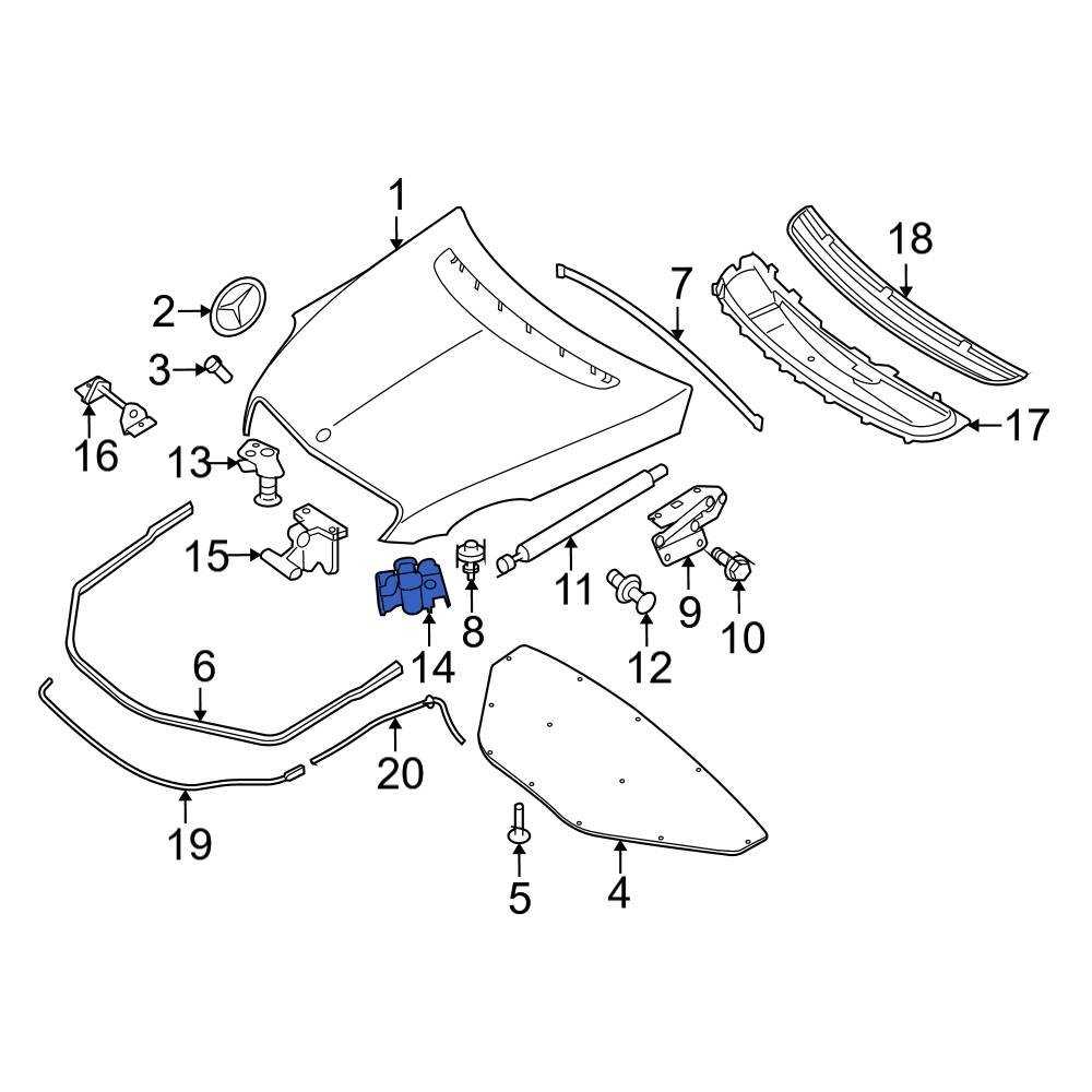 Mercedes-Benz OE 219880016064 - Front Hood Latch