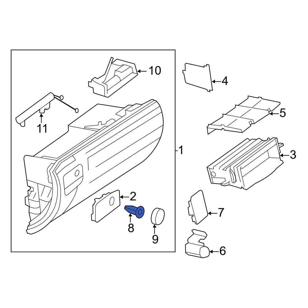 MercedesBenz OE 2036800384 Front Glove Box Lock Kit
