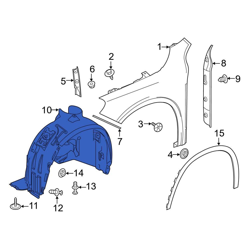 MercedesBenz OE 1566900130 Front Left Fender Splash Shield