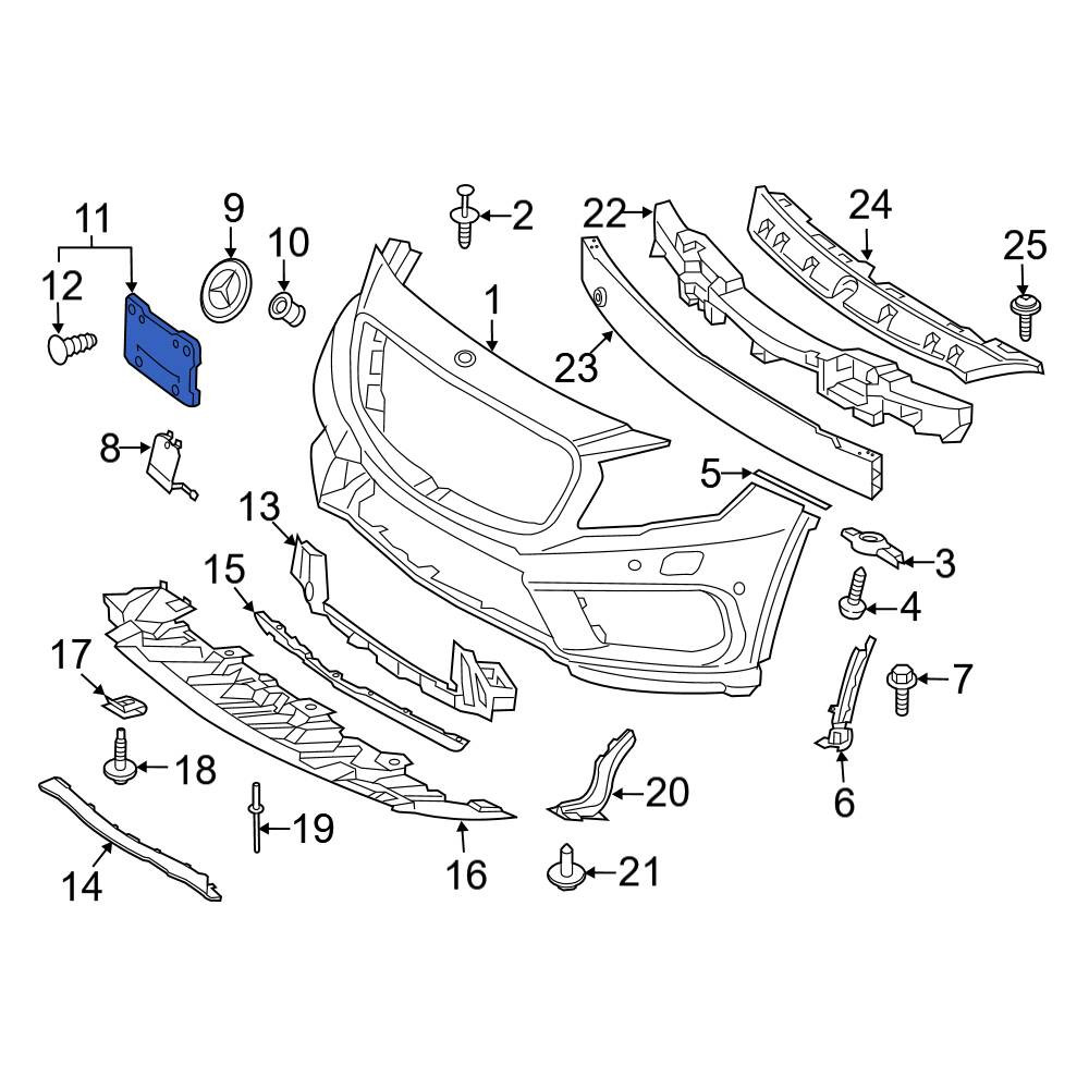 MercedesBenz OE 1698100611 Rear License Plate Bracket