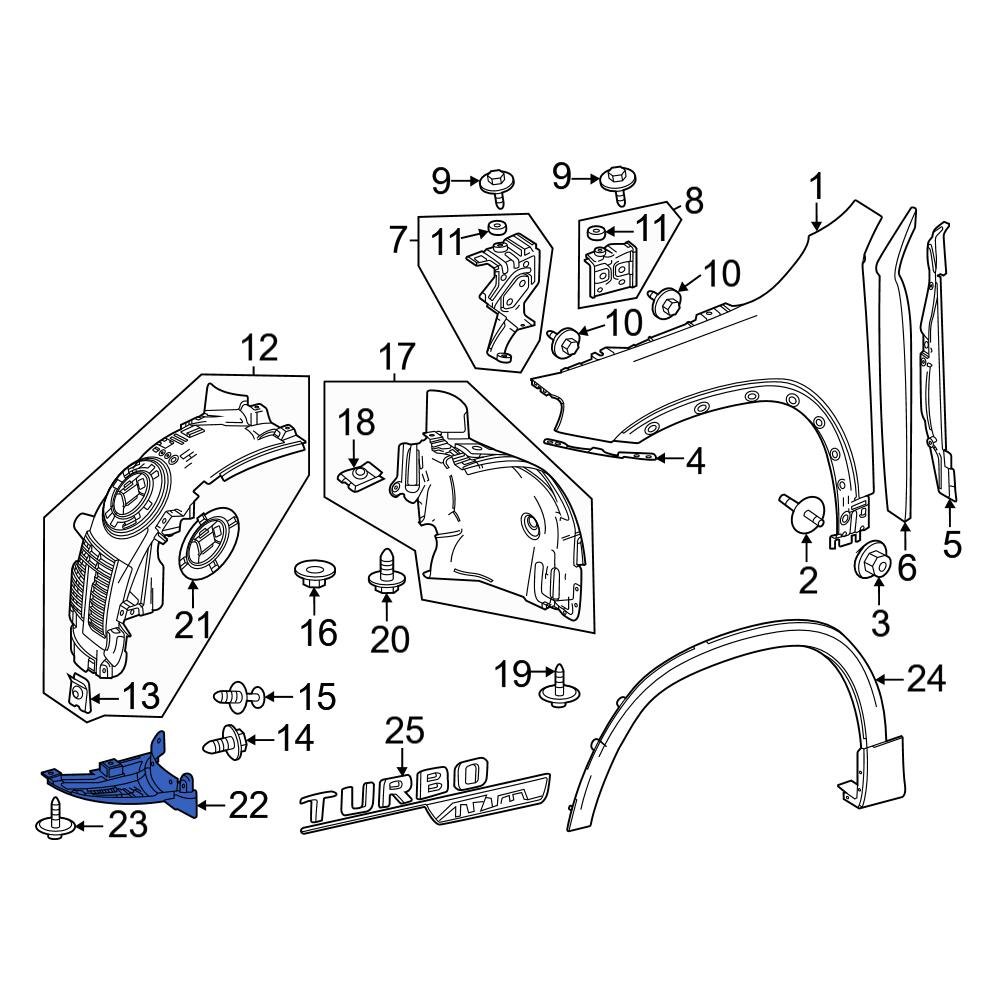 MercedesBenz OE 2476900503 Front Left Fender Liner Extension