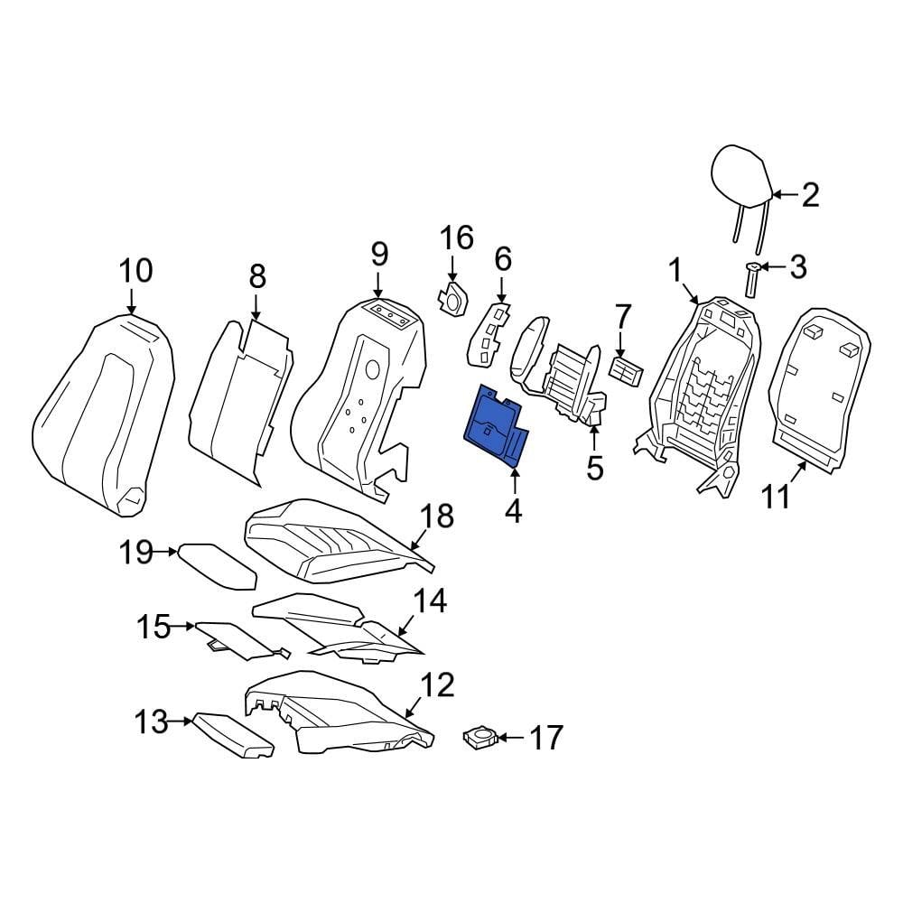 MercedesBenz OE 1778000600 Front Left Seat Lumbar Support Cushion