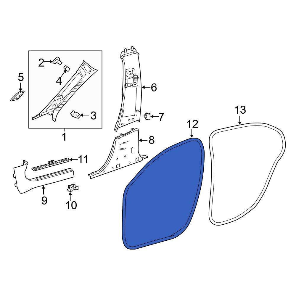 MercedesBenz OE 1776920000 Front Door Edge Guard
