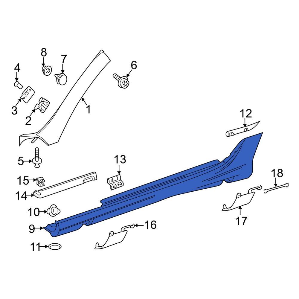 MercedesBenz OE 17269800549999 Left Rocker Panel Guard