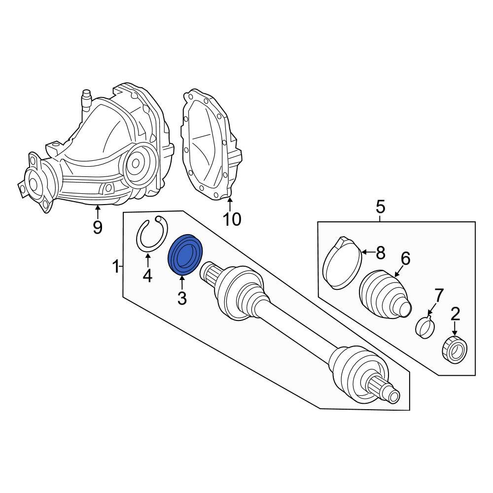MercedesBenz OE 2203570690 Rear CV Joint Oil Seal Dust Shield