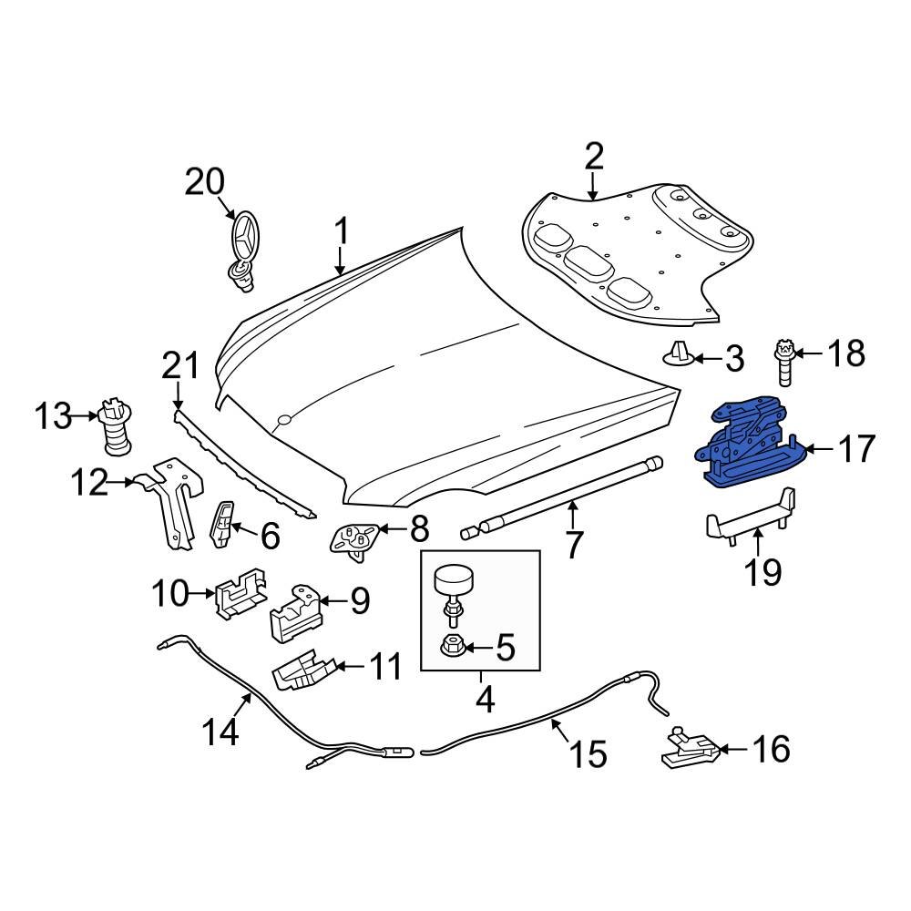 Mercedes-Benz OE 2048800128 - Front Left Hood Hinge