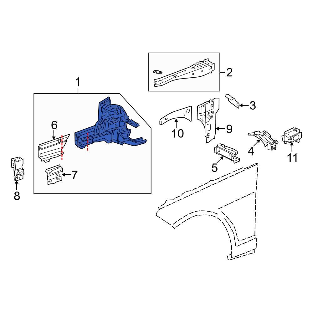 MercedesBenz OE 2126203300 Front Left Fender Apron Assembly