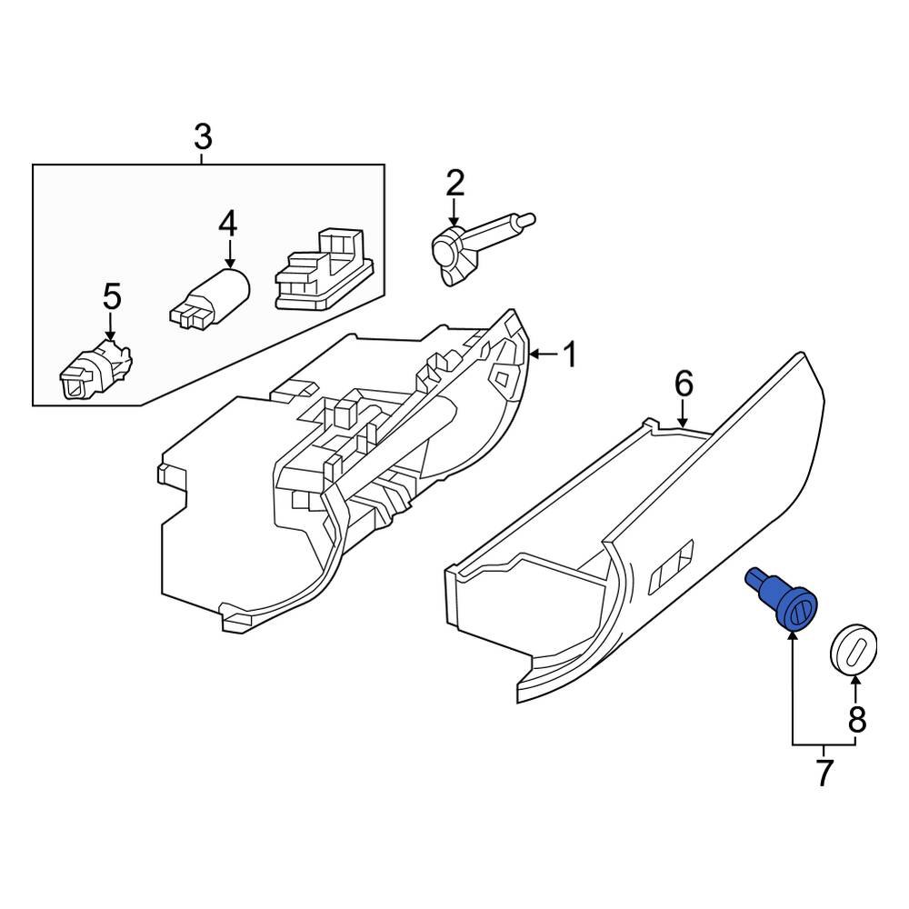 MercedesBenz OE 2036800384 Front Glove Box Lock Kit