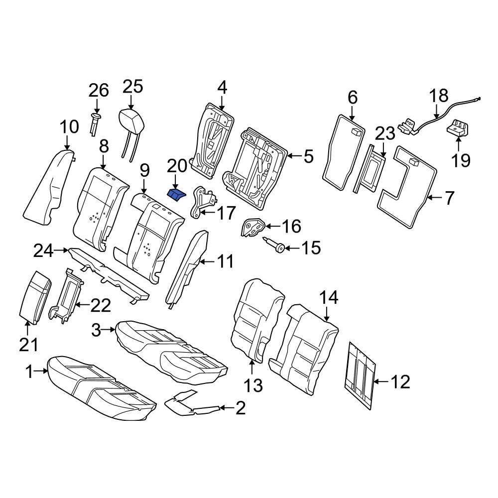 MercedesBenz OE 20492303227E94 Center Seat Belt Guide