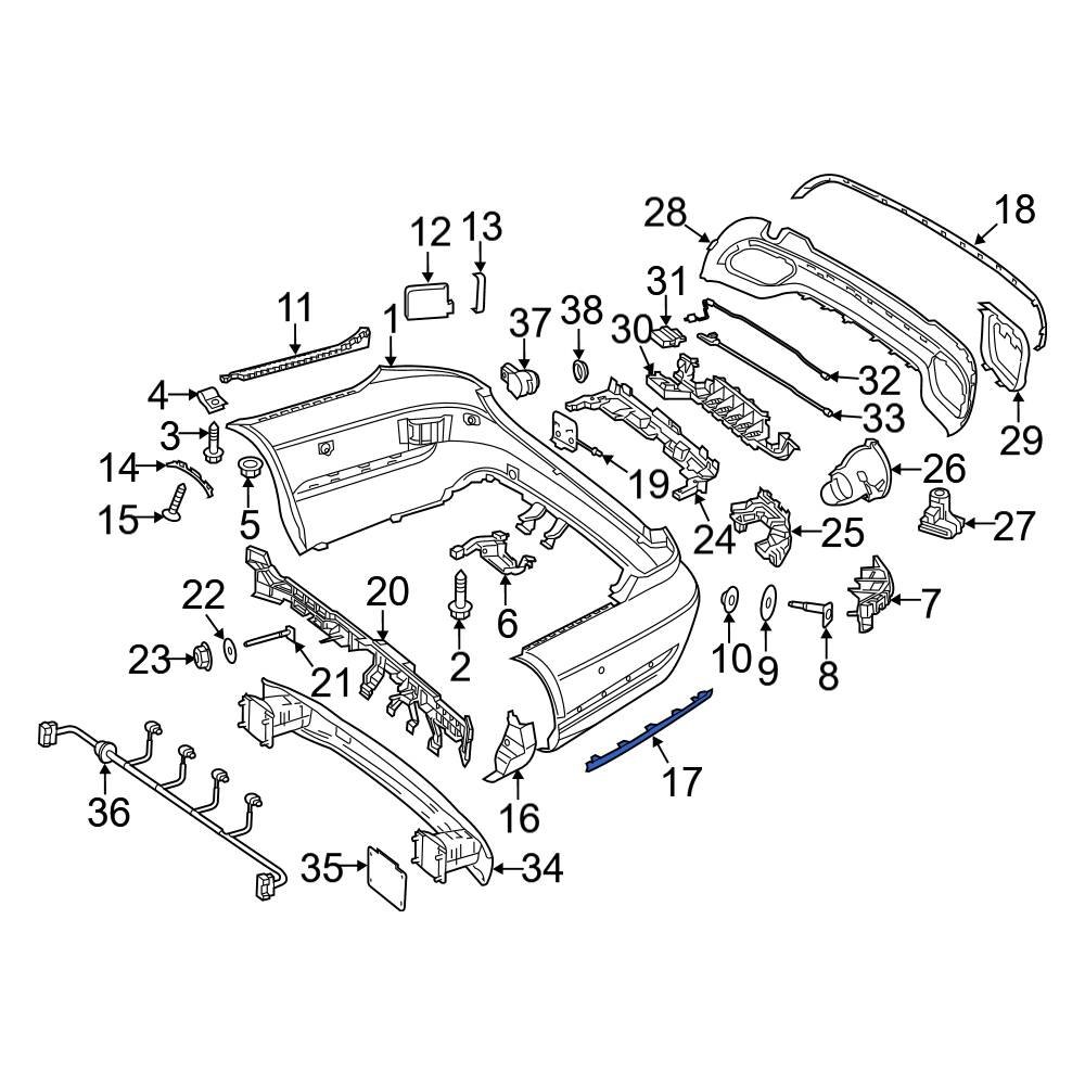 Mercedes-Benz OE 2128853621 - Rear Right Outer Bumper Trim