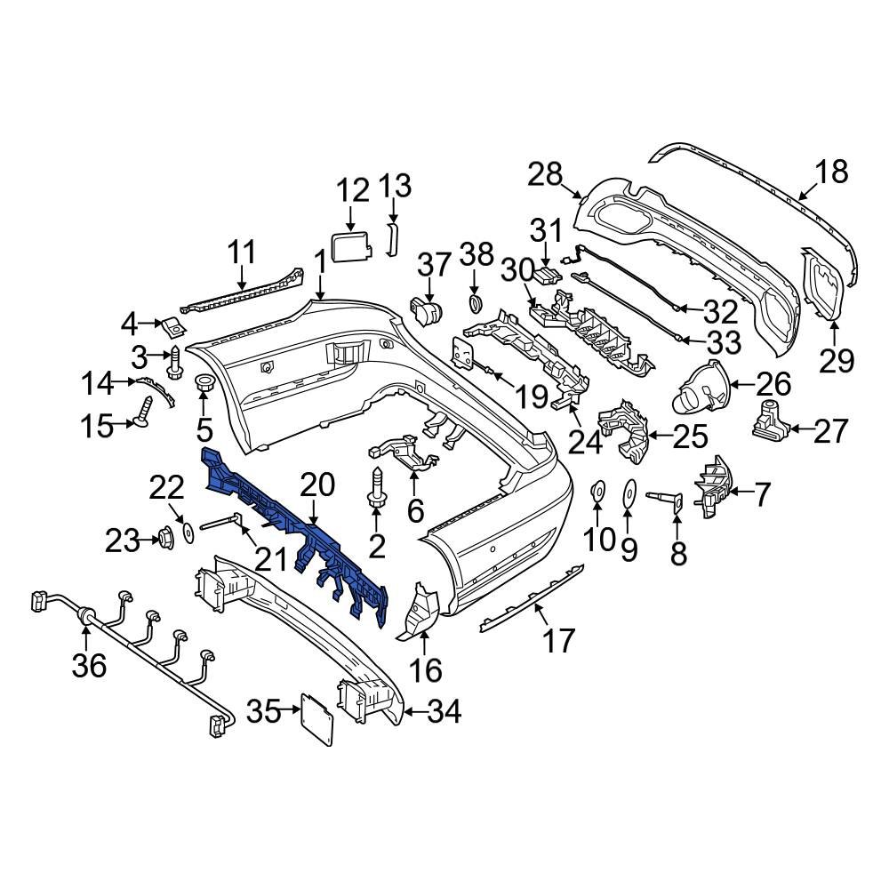 Mercedes-Benz OE 2128801203 - Rear Bumper Cover Support Rail