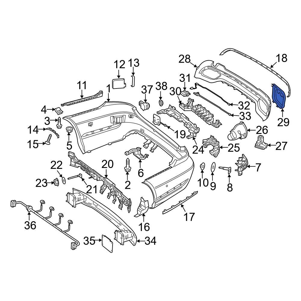 Mercedes-Benz OE 2128854321 - Rear Center Bumper Trim