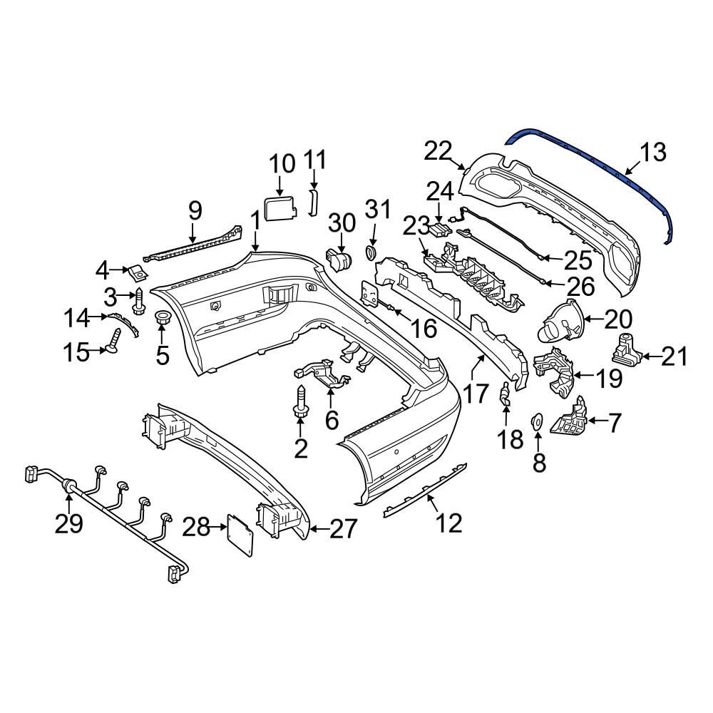 Mercedes-Benz OE 2128854021 - Rear Center Right Bumper Trim