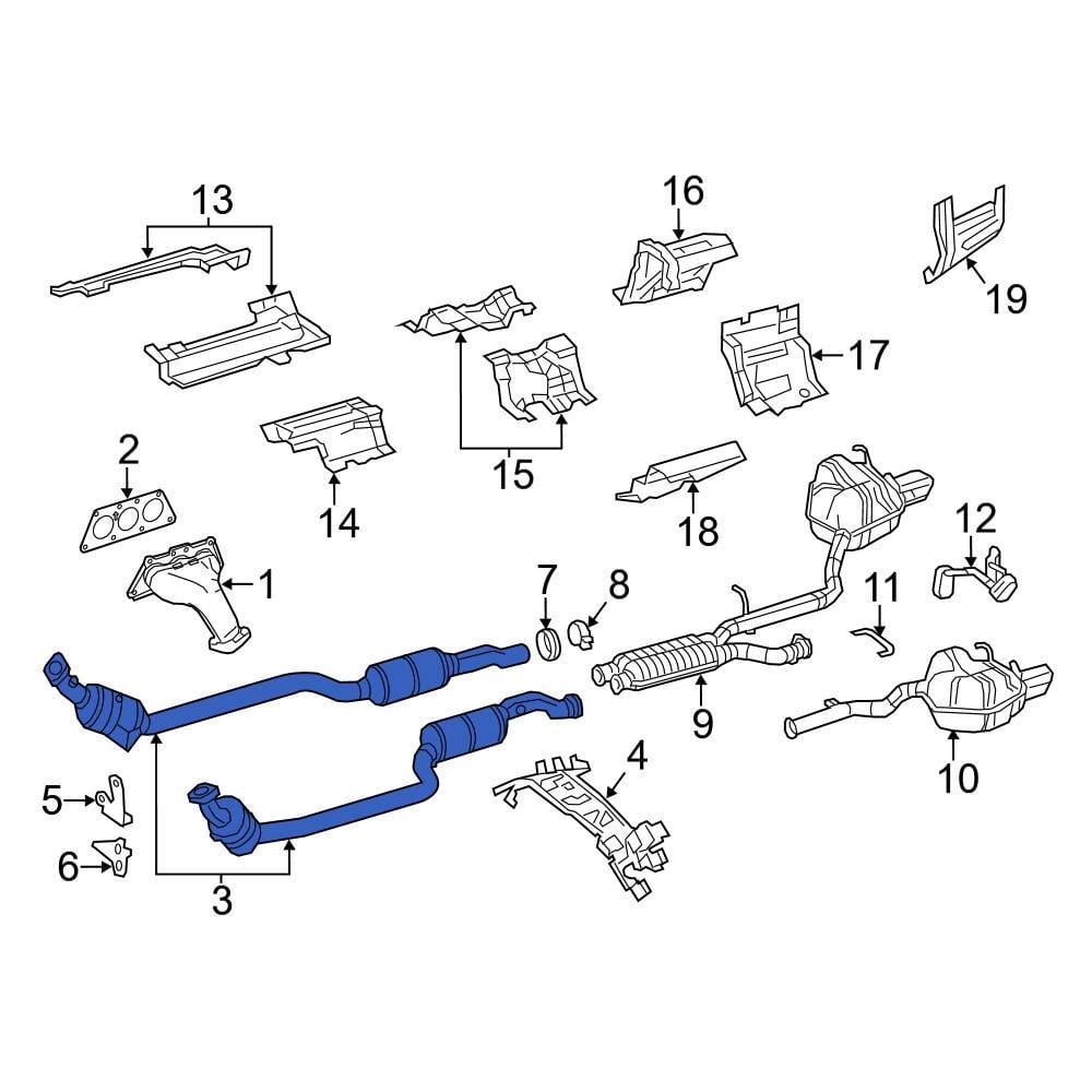 MercedesBenz OE 2124903820 Right Catalytic Converter