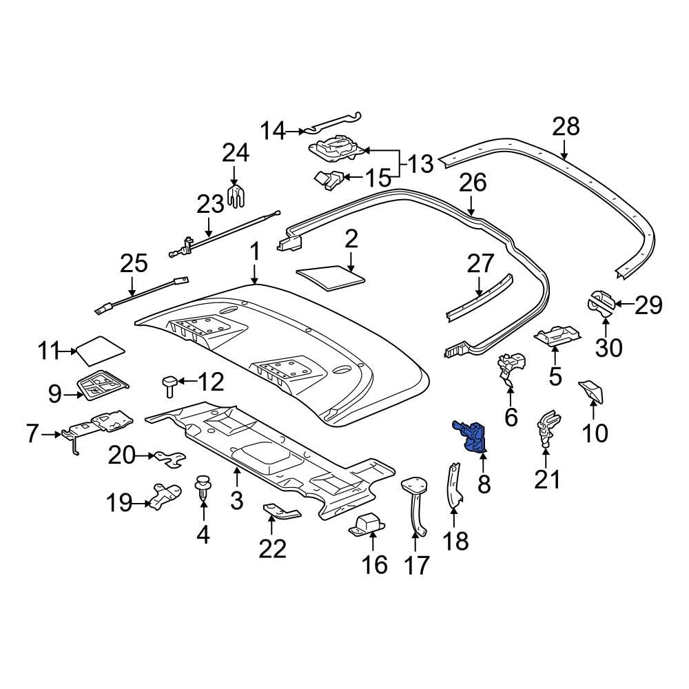 Mercedes-Benz OE 2077501100 - Rear Convertible Top Hinge