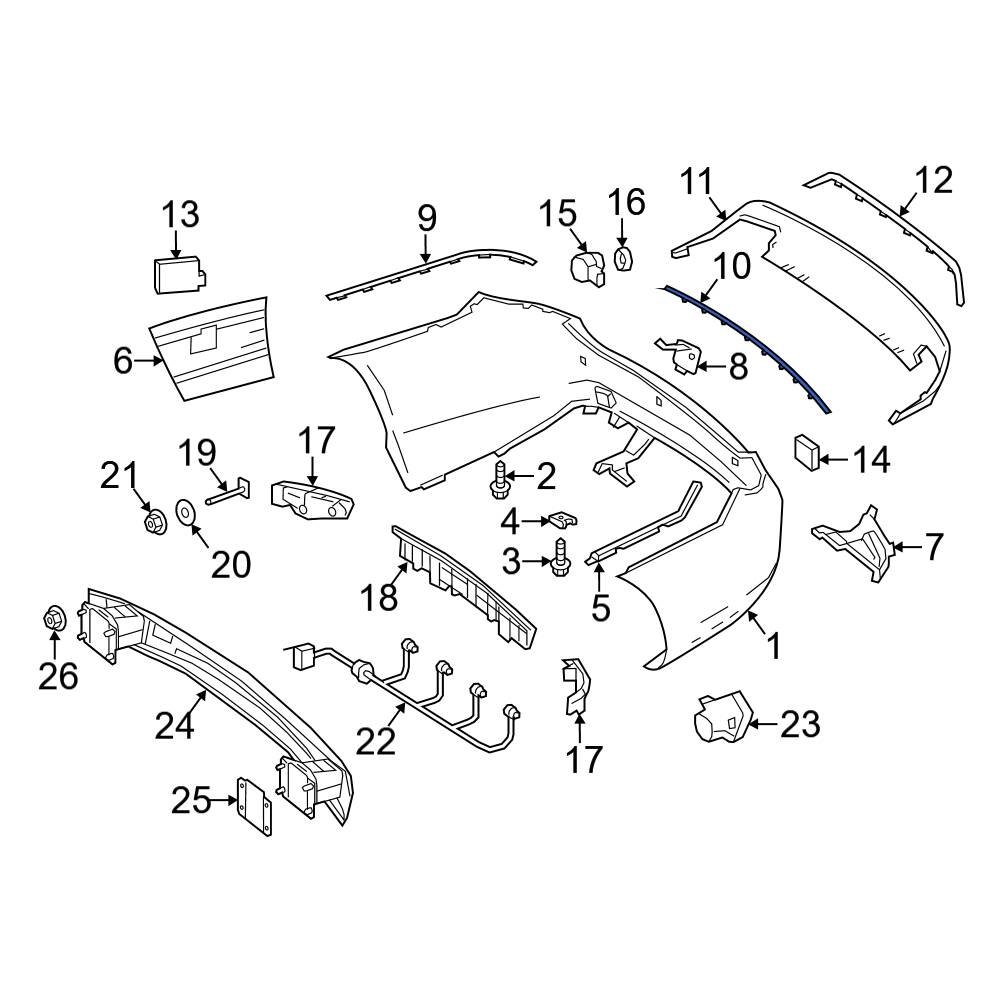 Mercedes-Benz OE 2128854321 - Rear Bumper Trim