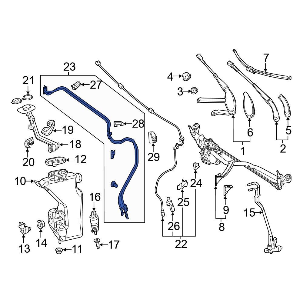 MercedesBenz OE 2138608900 Front Windshield Washer Nozzle