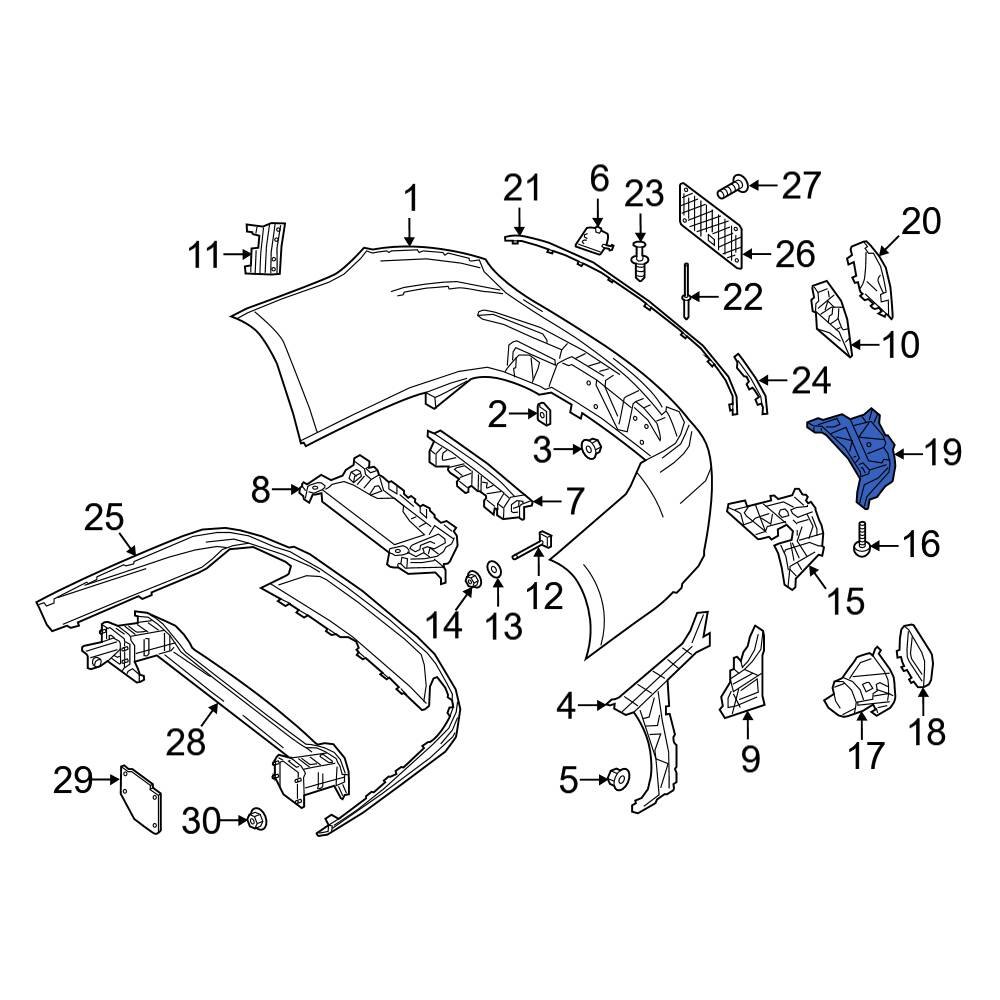 Mercedes-Benz OE 2388856400 - Front Right Bumper Cover Support Rail