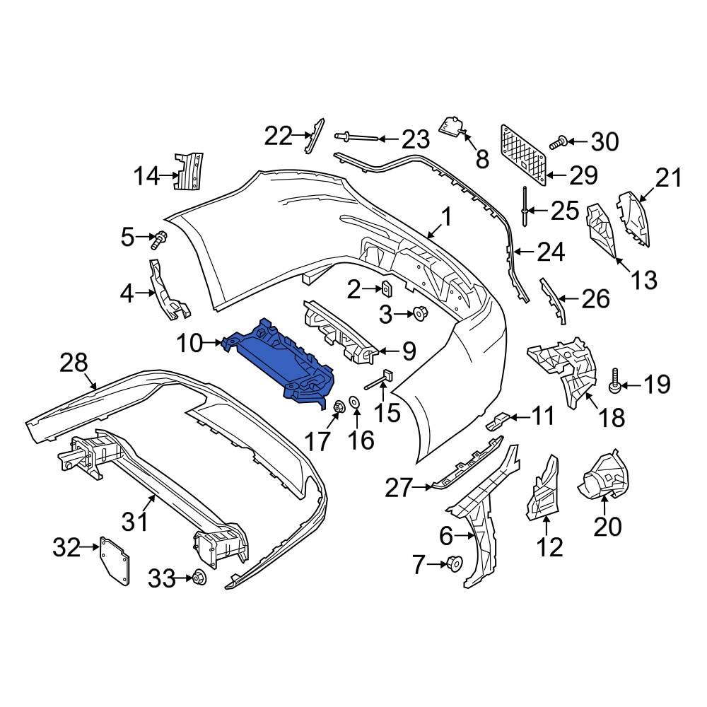 Mercedes-Benz OE 2388850101 - Rear Lower Bumper Cover Support Rail