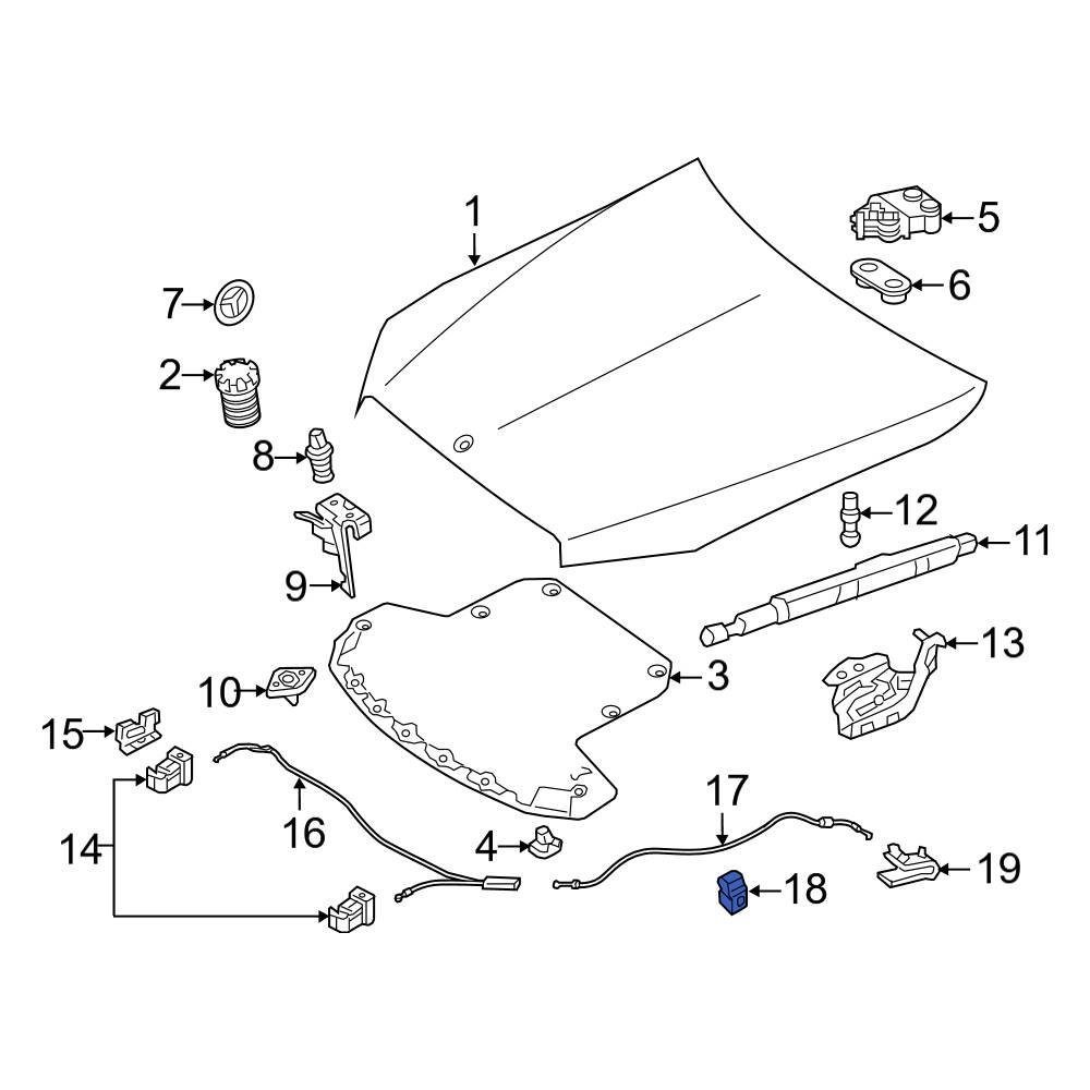 MercedesBenz OE 0029951577 Hood Release Cable Clip