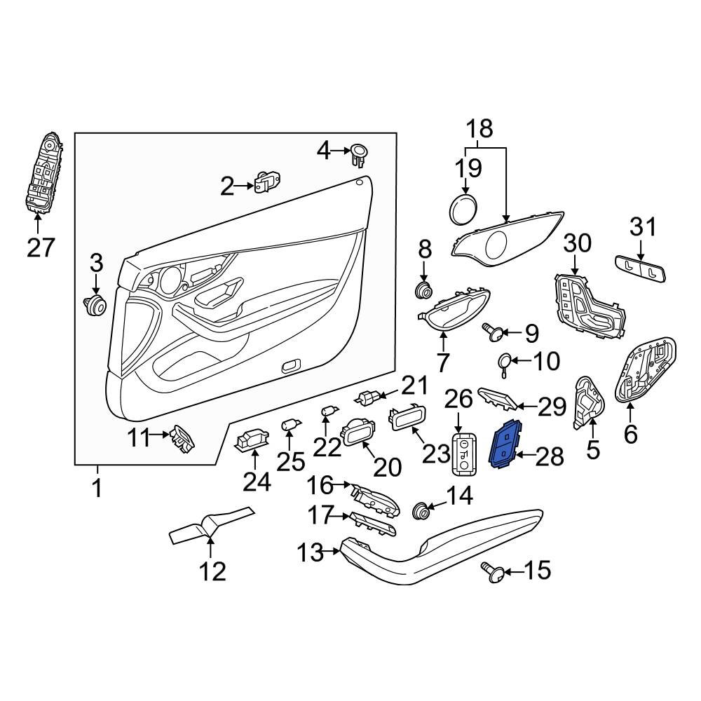 MercedesBenz OE 20590552519107 Front Left Door Lock Switch