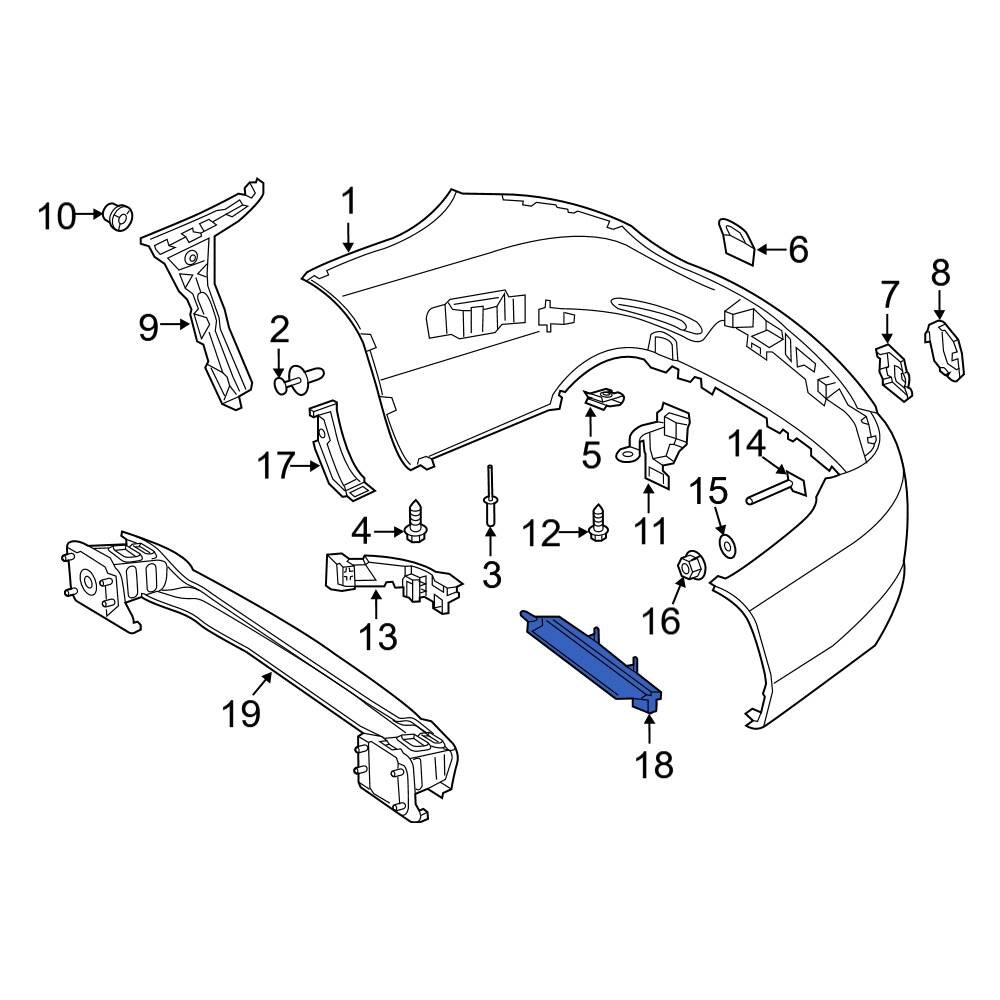 Mercedes-Benz OE 2058851524 - Rear Lower Bumper Cover Spacer Panel