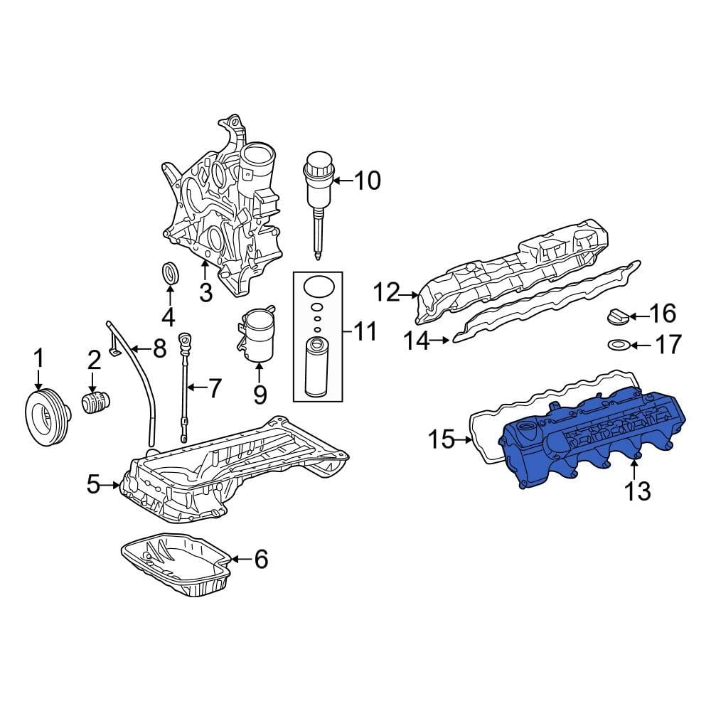 Mercedes-Benz OE 1130100030 - Left Engine Valve Cover