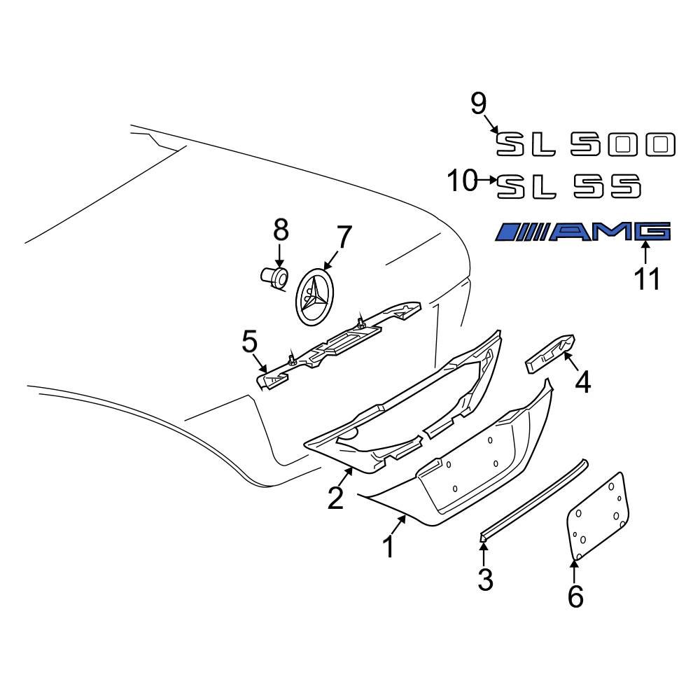 Mercedes-Benz OE 2307580058 - Rear Deck Lid Emblem