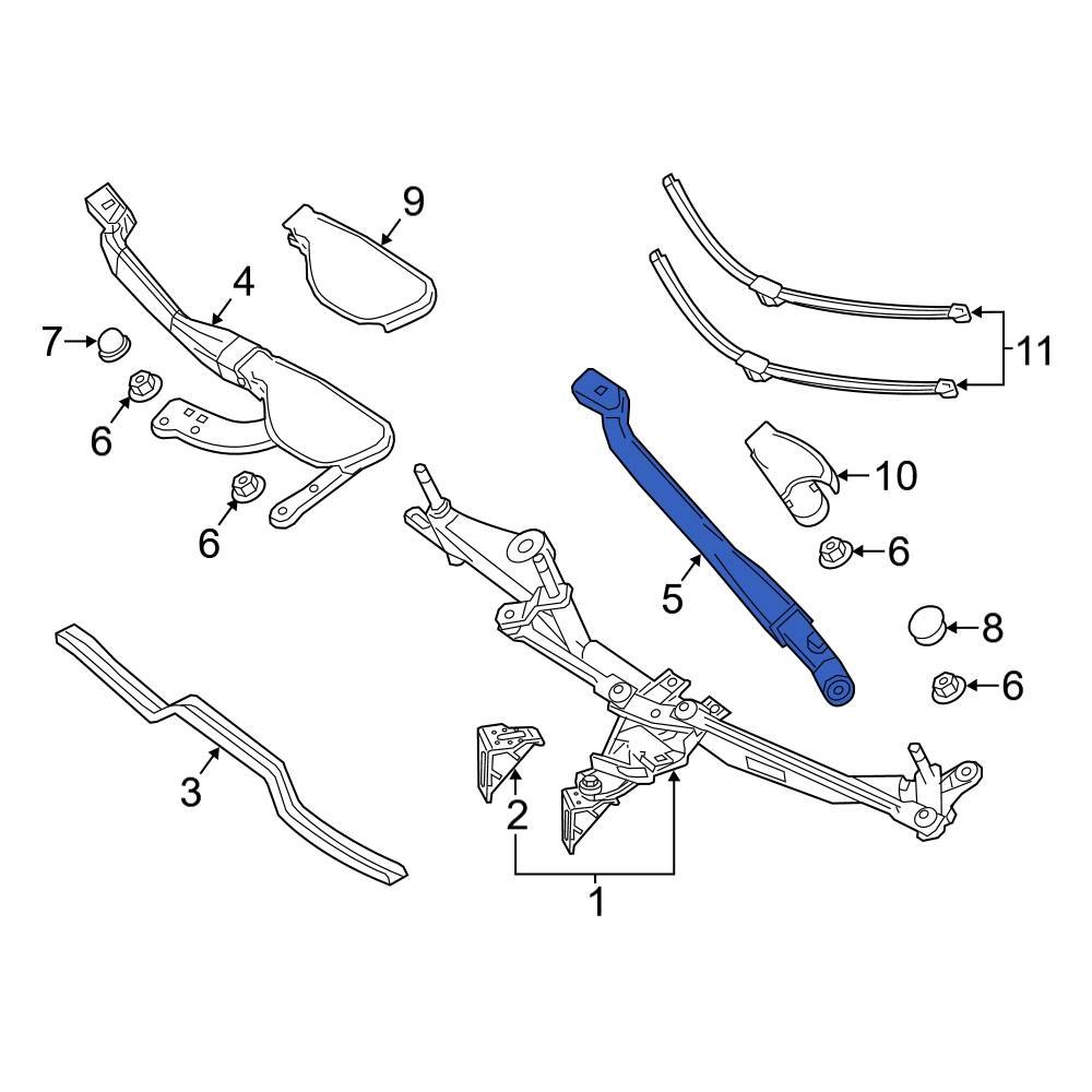 MercedesBenz OE 2318200544 Left Windshield Wiper Arm