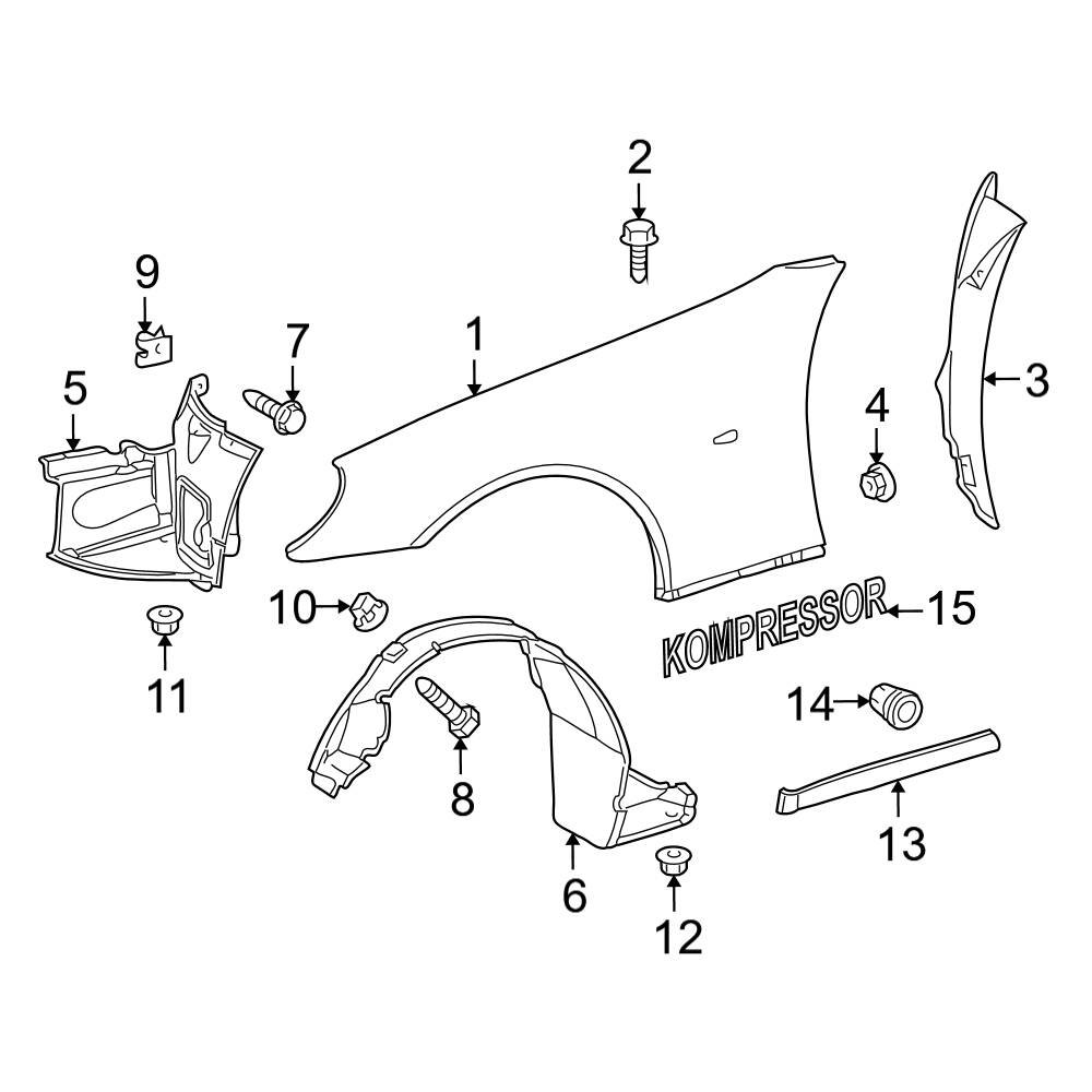 Mercedes-Benz OE 1639900136 - Front Bumper Cover Screw