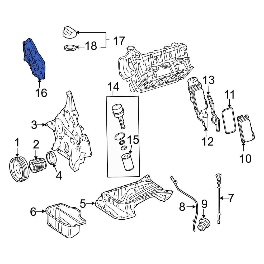 Mercedes-Benz OE 2720150200 - Lower Engine Timing Cover