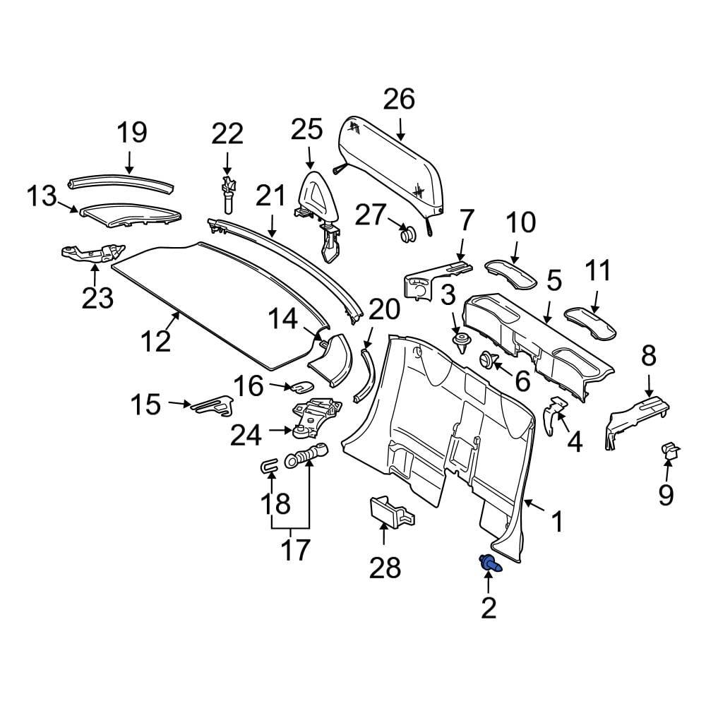 Mercedes-Benz OE 0079889978 - Body A-Pillar Trim Panel Clip