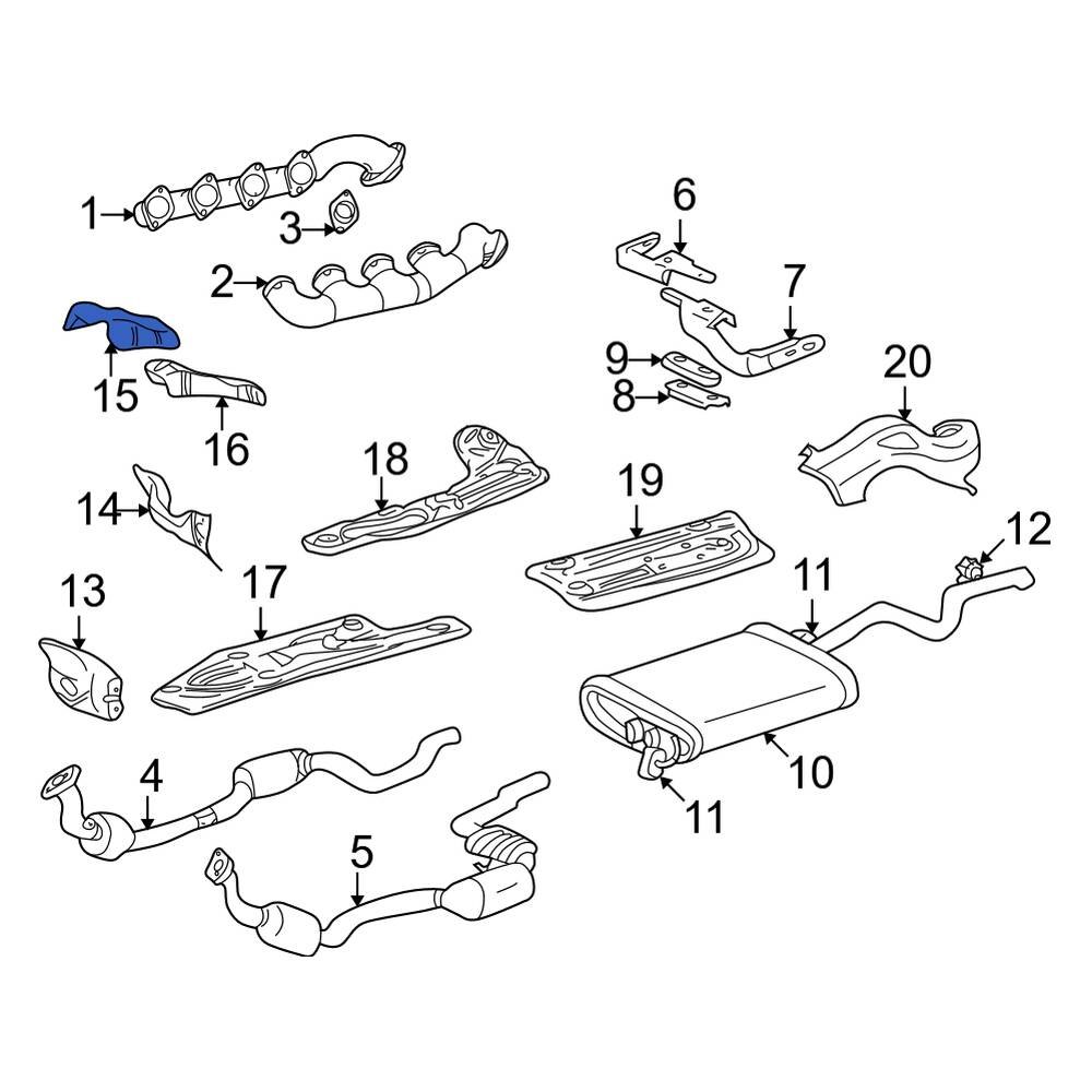 MercedesBenz OE 1636820571 Front Right Upper Catalytic Converter