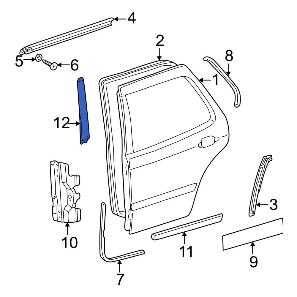 MercedesBenz OE 1636980189 Front Left Door Applique