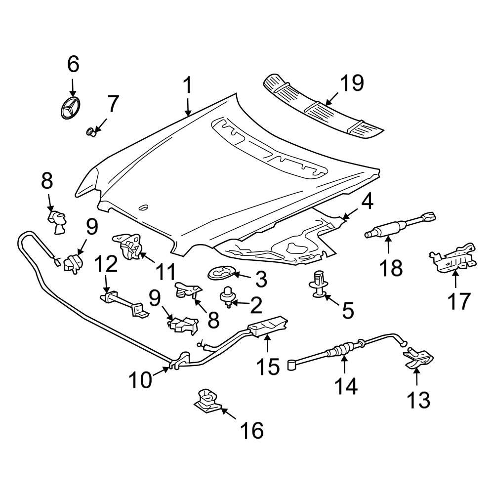 Mercedes-Benz OE 0009950148 - Hood Release Cable Clamp