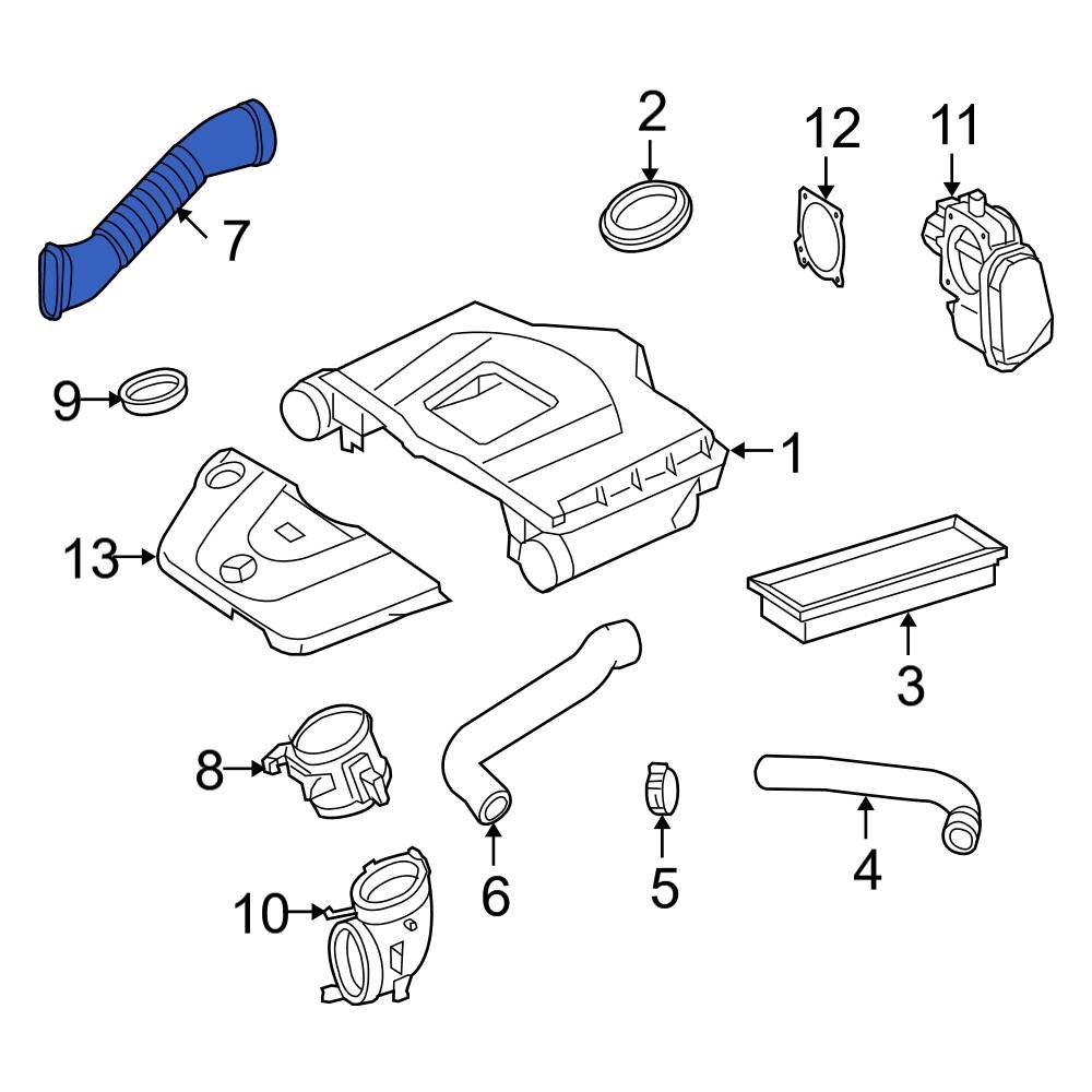 MercedesBenz OE 2730900182 Front Left Engine Air Intake Hose