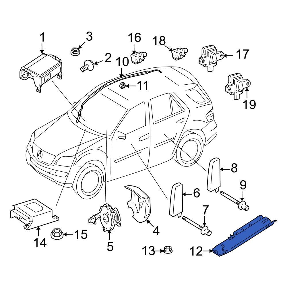 MercedesBenz OE 1648600702 Lower Instrument Panel Air Bag