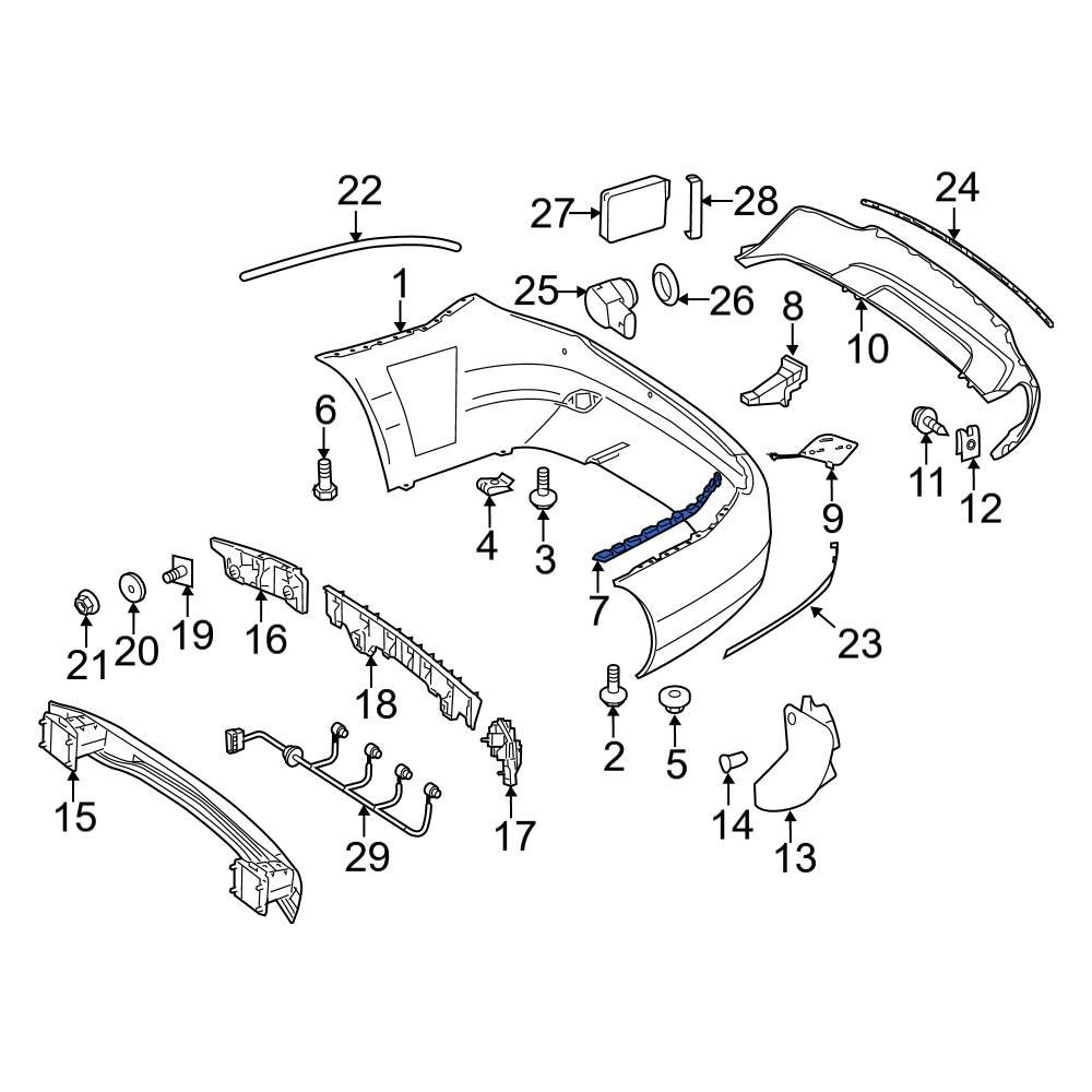 Mercedes-Benz OE 2048800730 - Rear Left Bumper Cover Support Rail