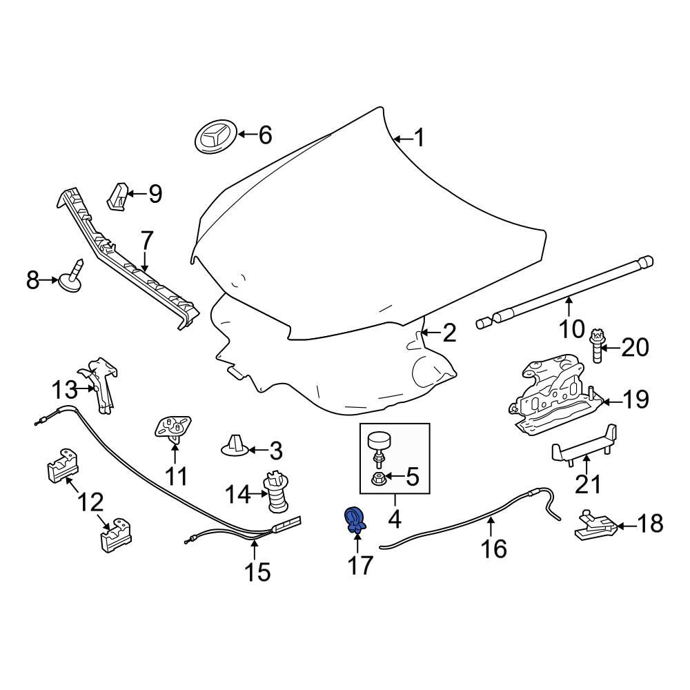 Mercedes-Benz OE 0019953577 - Hood Release Cable Clip